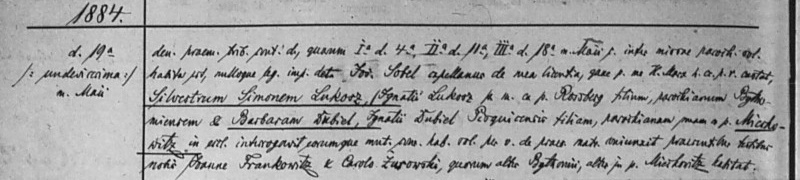 Heiratseintrag
Silvester und Barbara (1)